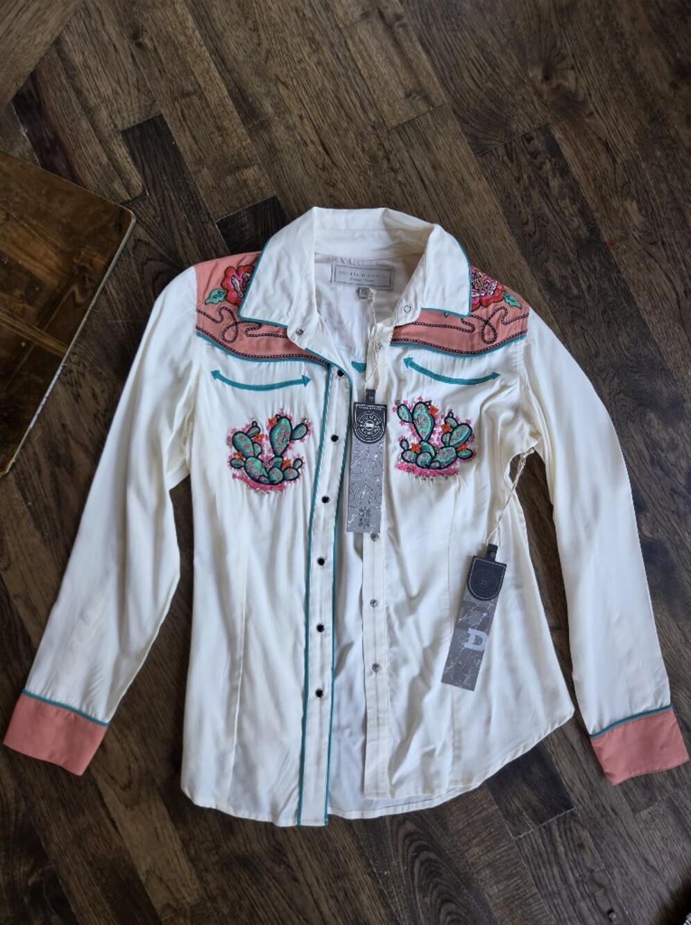 Double D Ranch String Pals of the Pioneer Shirt NWT XS Snap Beaded Embroidered - Picture 2 of 9
